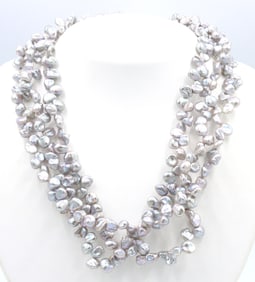 Honora Grey pearl 3 strand necklace