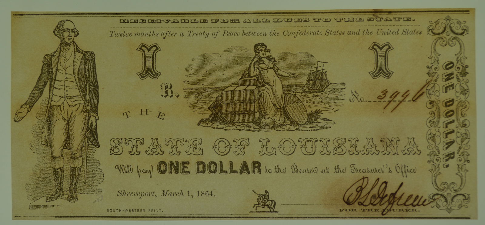 1864 One Dollar $1 Bank Note (1 of 2)