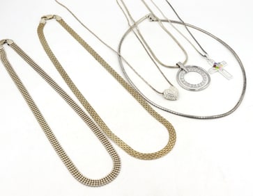 Group lot of Vintage 925 sterling silver necklaces