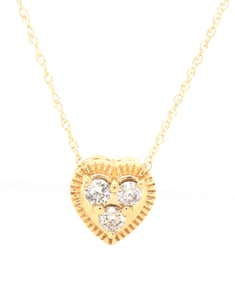 10kt Yellow gold 0.30ctw diamond heart slider pendant on chain
