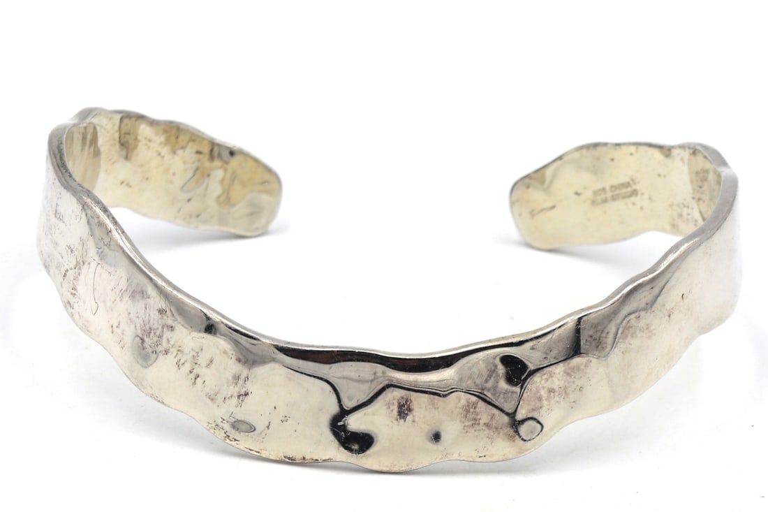 Vintage 925 Sterling silver cuff bangle bracelet (1 of 6)