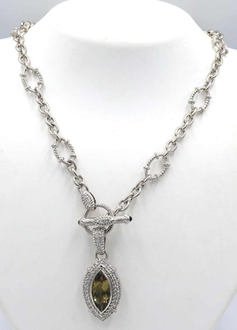 Judith Ripka Citrine and sapphire pendant necklace (1 of 7)