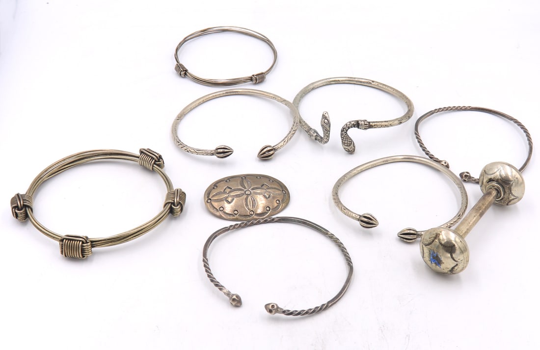 Group lot of vintage 925 sterling silver bangles (1 of 7)