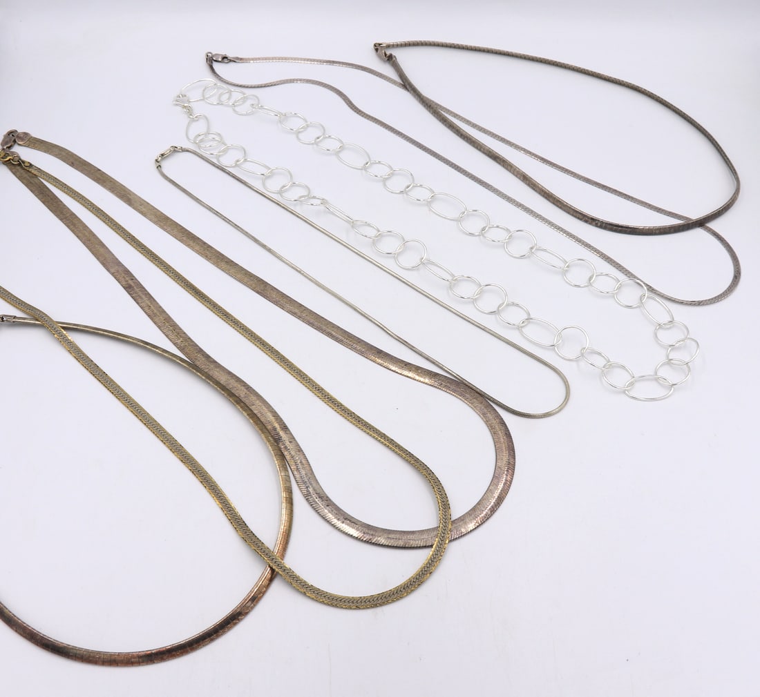 Group lot of Vintage 925 sterling silver chains (1 of 11)