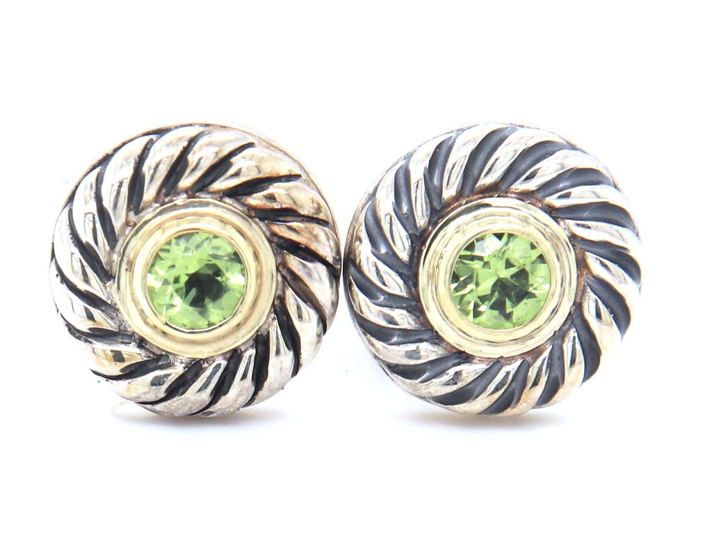 David Yurman Peridot cookie earrings (1 of 4)