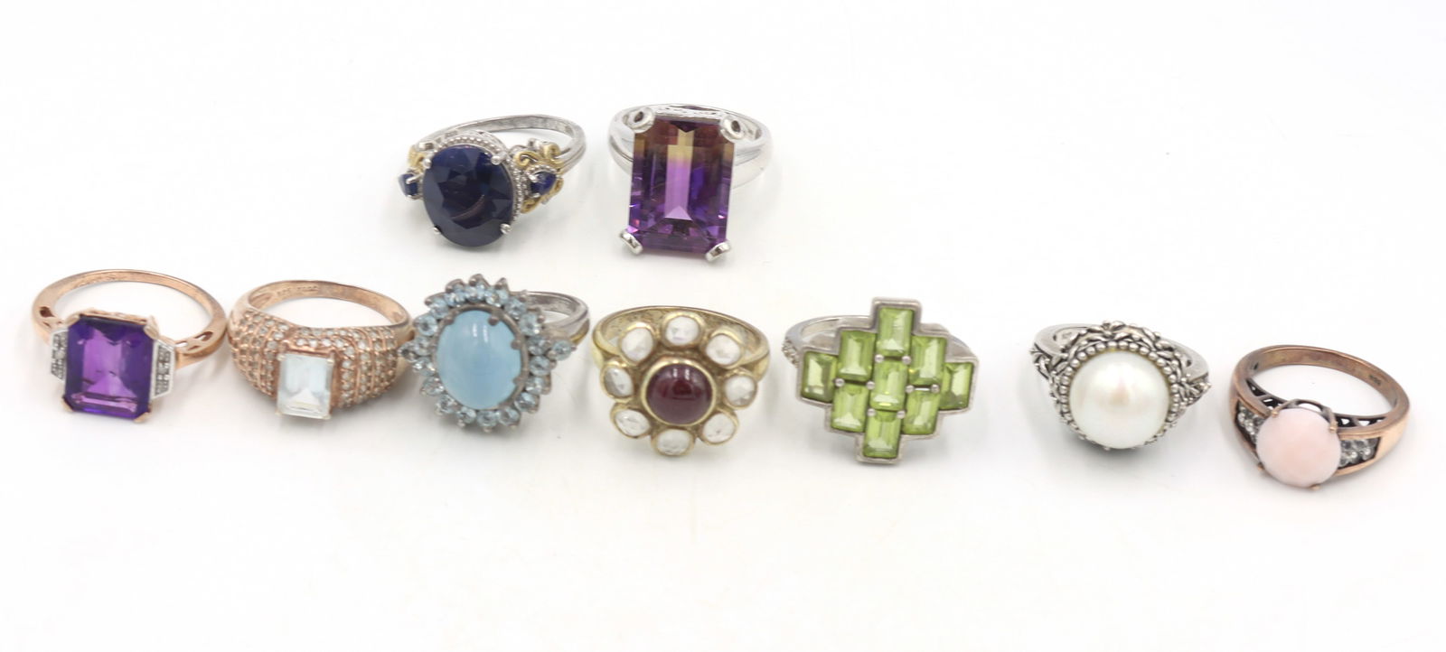 Group lot of 9 Vintage 925 sterling silver rings (1 of 6)