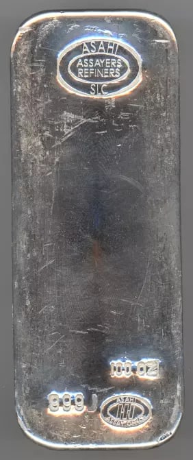 100 oz Asahi .999 Fine Silver Bar (1 of 2)