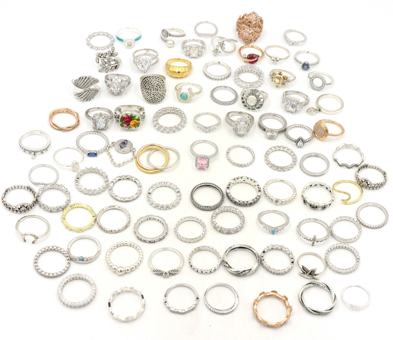 Big group lot of 925 sterling silver rings (1 of 15)