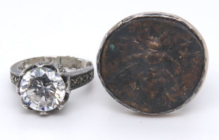 Vintage Sterling Silver Lot of 2 Rings