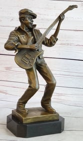 Guitar Player Singer Bronze Sculpture