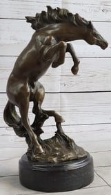 Western Art Cowboy Horse Bronze Statue