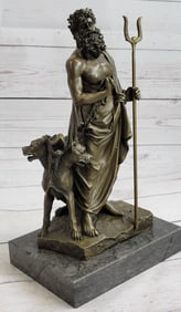 Three Headed Dog Mythical Bronze Sculpture