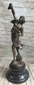 Greek Lady Girl Water Jug Vase Bronze Sculpture