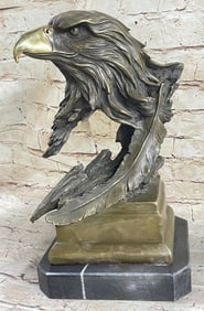 American Bald Eagle Bronze Bust Sculpture