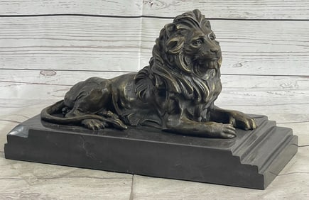 African Lion Wild Life Animal Edition Bronze Sculpture