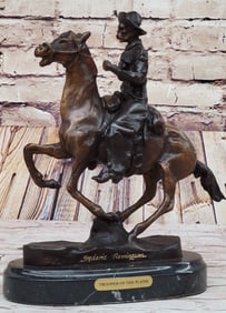 Cowboy on Horse Bronze Sculpture