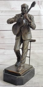 Musician Guitar Player Bronze Statue
