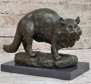 A Persian Cat Bronze Sculpture