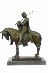 King Arthur on Horse with His Sword Bronze Sculpture