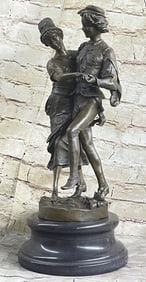 Man and Woman Lovers Couple Dancing Bronze Sculpture