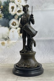 American Civil War Drummer Bronze Figurine