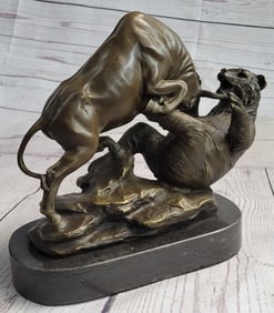 Wall Street - Bull vs. Bear Bronze Statue