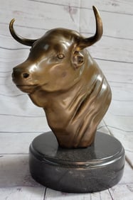 Bull Head Bronze Sculpture