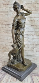 Elegant Victorian Lady Bronze Sculpture