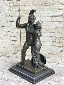 Greek Warrior Couple Bronze Sculpture