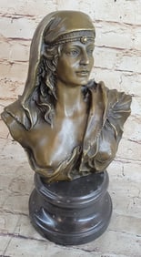 Maiden Semi Nude Bust Bronze Sculpture