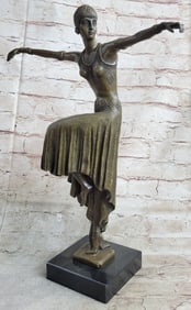 Turkish Dancer Bronze on Marble Base Sculpture