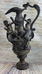 Two Centaur Urn Vase Bronze Sculpture
