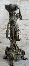 Mythology Sexy Woman Bronze Candlestick