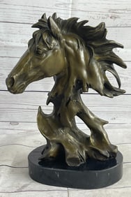 Horse Head Bronze Sculpture