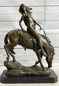 Wolf Lady Bronze Sculpture