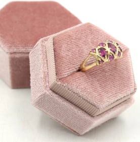 Handsome Yellow Gold Pink Topaz Ring
