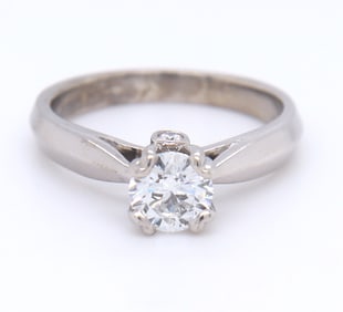 Majestic Platinum Round Brilliant Cut Diamond Engagement Ring