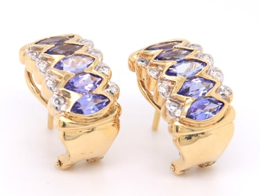 Stunning 18kt Levian Tanzanite and Diamond Earrings