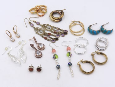 Group Lot of Vintage 925 Sterling Silver Earrings