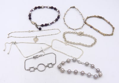 Group Lot of Vintage 925 Sterling Silver Bracelets