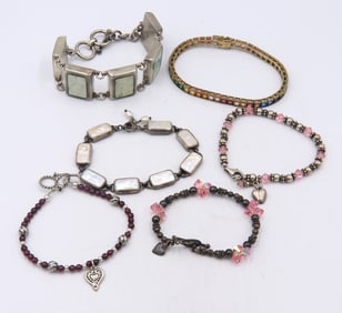 Vintage 925 Sterling Silver Lot of 6 Bracelets