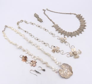 Group Lot of Silver and Custom Jewelry