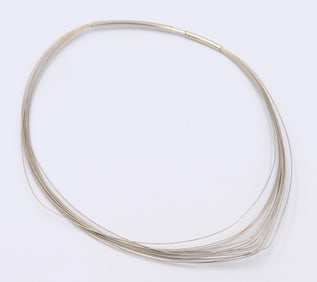 Vintage Sterling Silver Lot of 2 Multi Strand Wire Necklace