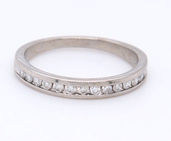 Sparkling White Gold Channel Set Diamond Band