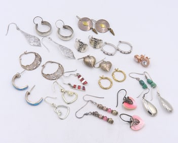 Vintage 925 Sterling Silver Lot of Earrings