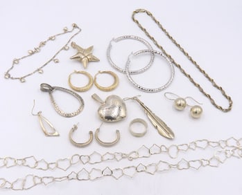 Group Lot of Vintage 925 Sterling Silver Jewelry