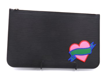 Preowned Louis Vuitton Limited Edition Black Epi Wristlet Clutch