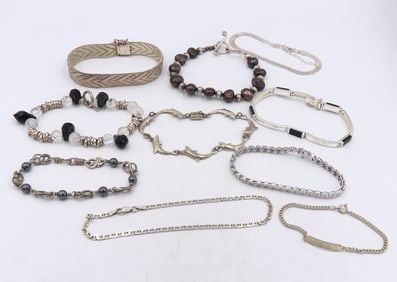 Lot of vintage 925 sterling silver bracelets