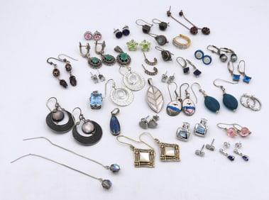 Group lot of vintage 925 sterling silver earrings