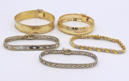 Group lot of vintage 925 sterling silver bracelets